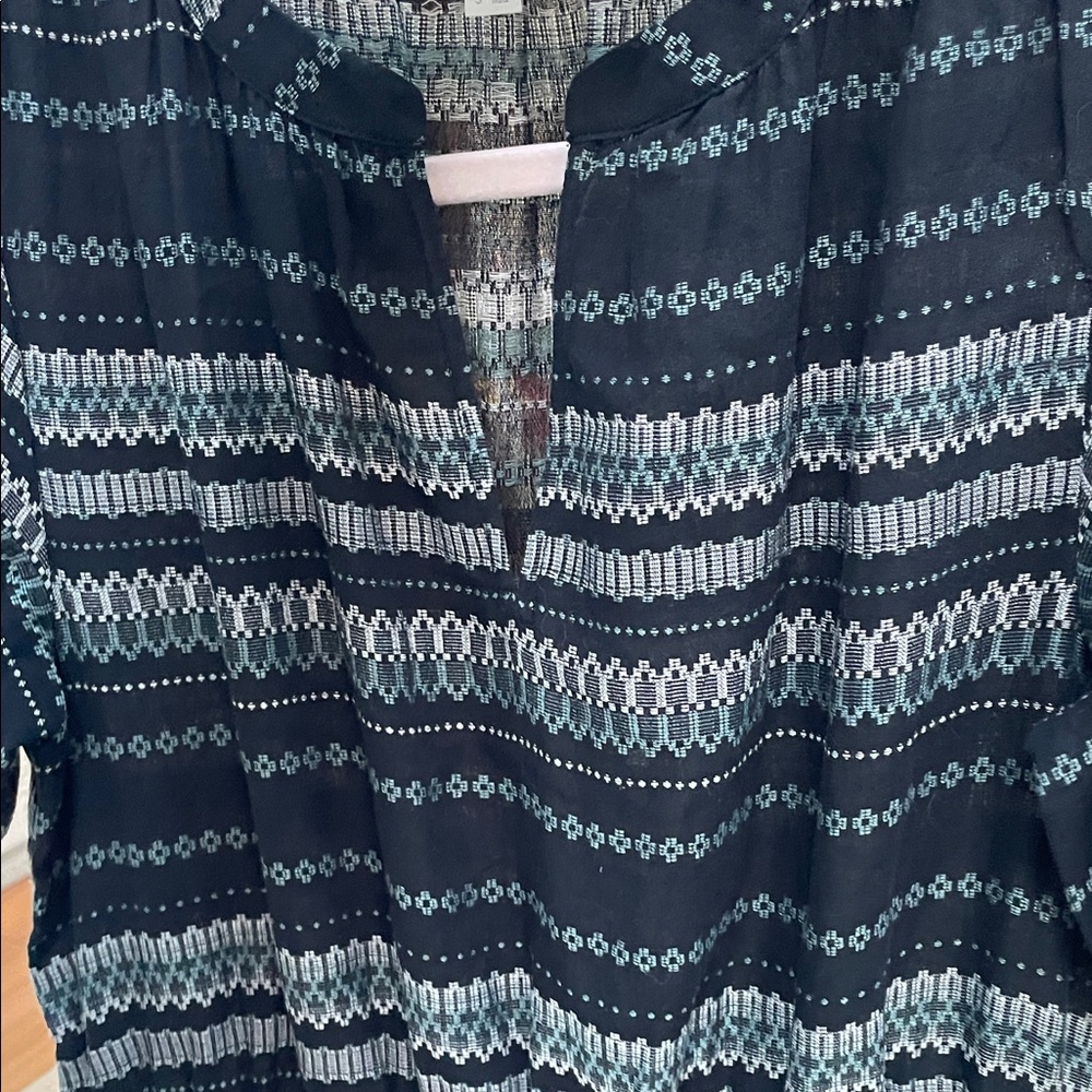 LOFT Black and White Patterned Midi Dress - Picture 8 of 13